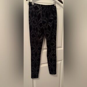 Sequin Black and Silver Patterned Sparkly Leggings